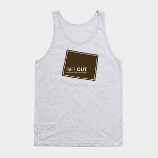 Get Out...and Explore Wyoming | Funny Tourism Hiking Tank Top